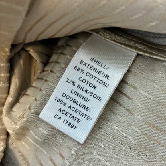 Banana Republic cotton/silk blend Gold Women's Jacket. Gorgeous! Size 2P - Picture 12 of 16